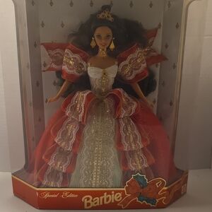 Special Edition Barbie in Red and Gold Holiday Gown